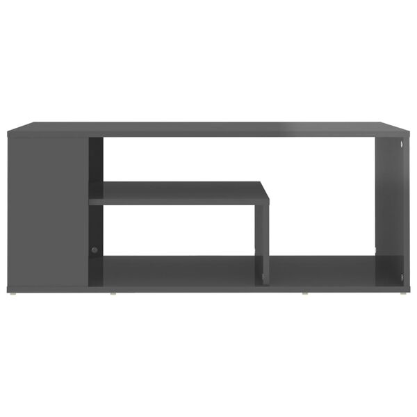 vidaXL Klubska mizica visok sijaj siva 100x50x40 cm iverna plošča