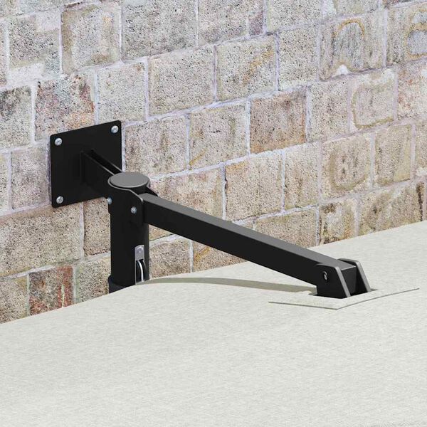 vidaXL Vrtni dežnik Bež in črna 248,5 x 247,5 x 160 cm