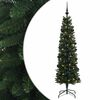 vidaXL Umetno ozko božično drevesce z božično kroglico 120 cm 150 LED