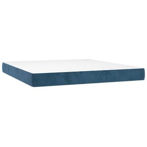 vidaXL Vzmetnica z žepkasto vzmetjo srednje trdote temno modra 180x200x20 cm žamet