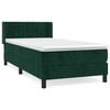 vidaXL Box spring postelja z vzmetnico temno zelena 100x200 cm žamet