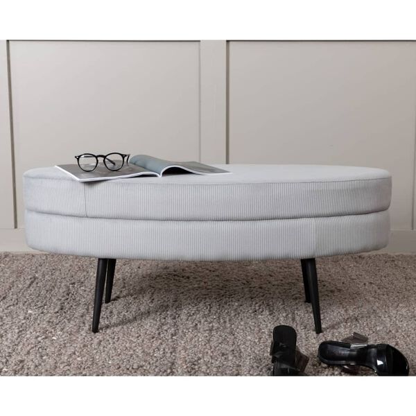 Venture Home Tabure Otto 100x40x41 cm velur črn in siv