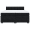 vidaXL Box spring postelja z vzmetnico črna 200x200 cm žamet