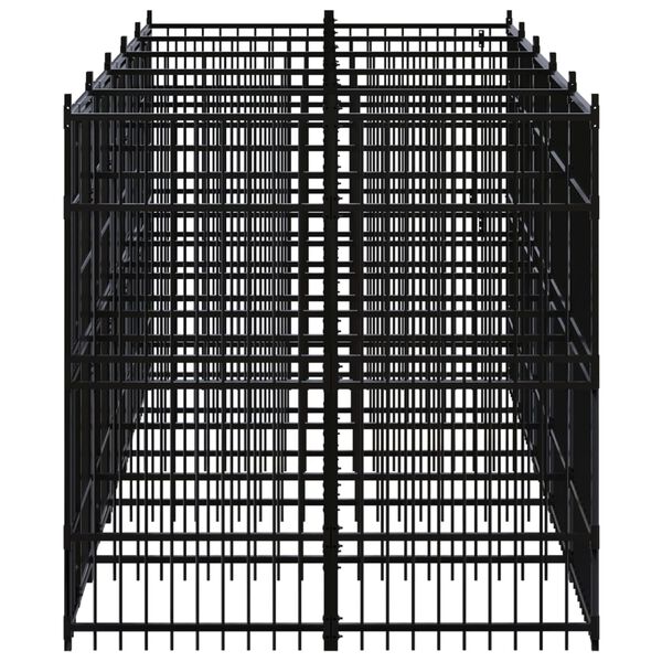 vidaXL Zunanji pasji boks jeklo 9,22 m&sup2;