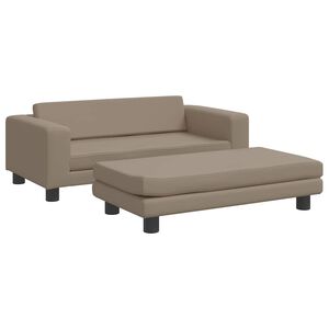 vidaXL Pasja postelja s podalj&scaron;kom kapučino 100x50x30 cm umetno usnje