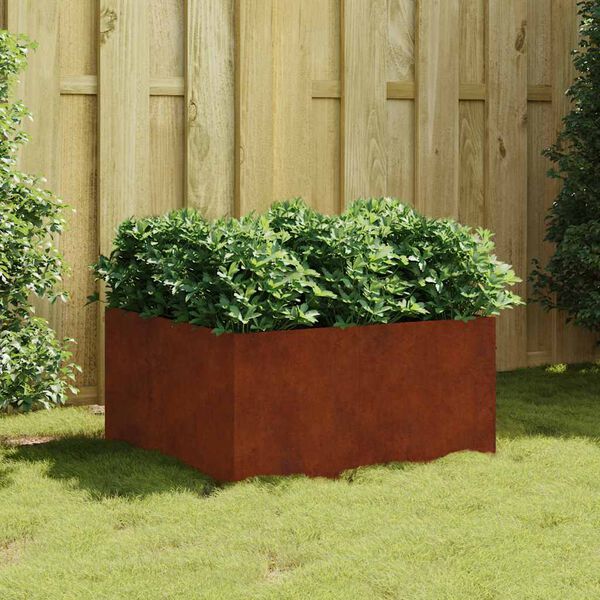 vidaXL Cvetlično korito 80x80x40 cm corten jeklo