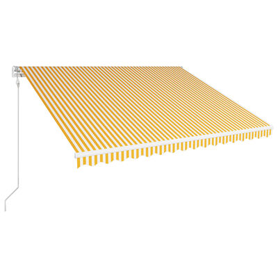 vidaXL Avtomatsko zložljiva tenda 400x300 cm rumena in bela