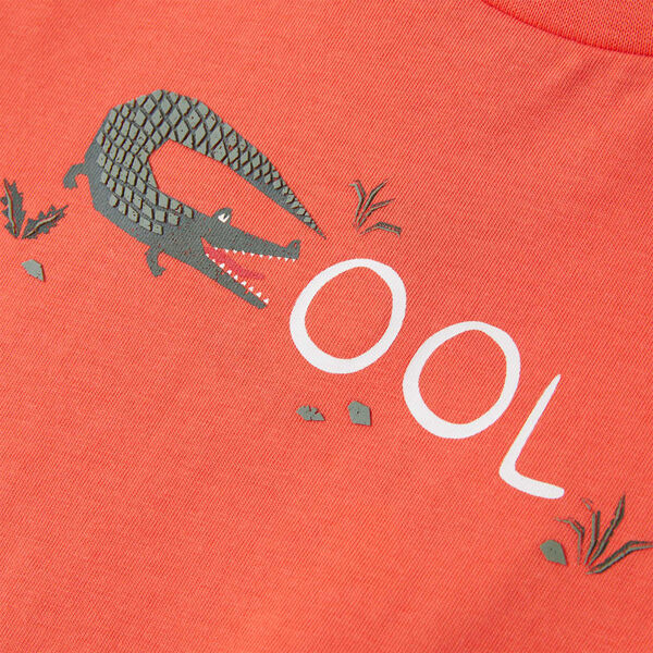 Otro&scaron;ka majica z kratkimi rokavi svetlo rdeča 140