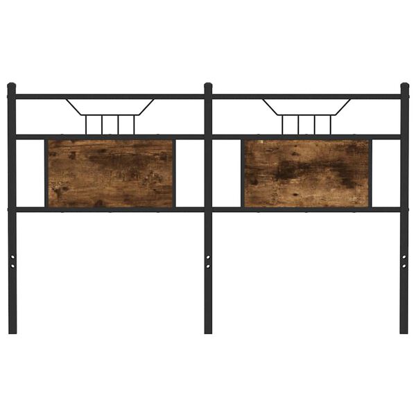 vidaXL Posteljno vzglavje dimljeni hrast 137 cm inž. les in jeklo