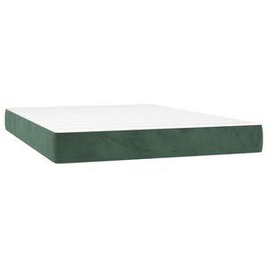 vidaXL Vzmetnica z žepkasto vzmetjo srednje trdote temno zelena 140x190x20 cm žamet