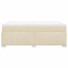 vidaXL Box spring postelja z vzmetnico krem 120x200 cm blago