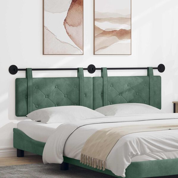 vidaXL Visoki naslon za glavo Morsko zelena 190 x 55 x 5 cm Žamet