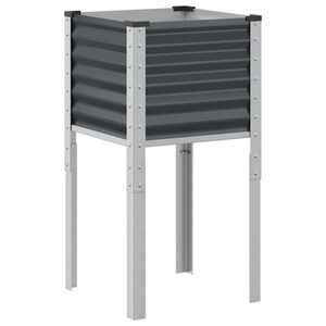 vidaXL Vrtno korito antracitno 45x45x88 cm jeklo