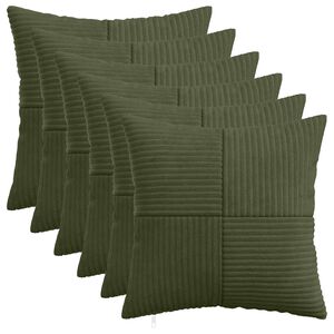 vidaXL Prevleka za blazino 6 pcs ALMELO Zelena 30 x 30 cm korduroy