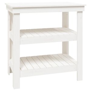 vidaXL Delovna miza bela 78,5x50x80 cm trdna borovina