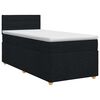 vidaXL Postelja boxspring z vzmetnico Črna 90 x 200 cm Blago