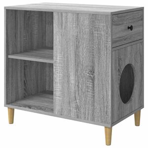 vidaXL Mačja hi&scaron;a Siva Sonoma 72 x 42,5 x 70 cm Inženirski les