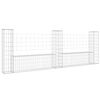 vidaXL Gabion ko&scaron;ara U-oblike s 3 stebri železo 260x20x100 cm