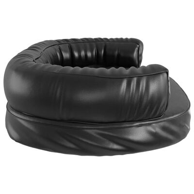 vidaXL Ergonomska pasja postelja iz pene črna 88x65 cm um. usnje