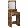 vidaXL Toaletna mizica Dimljeni oreh 50 x 41 x 135 cm Konstruiran les