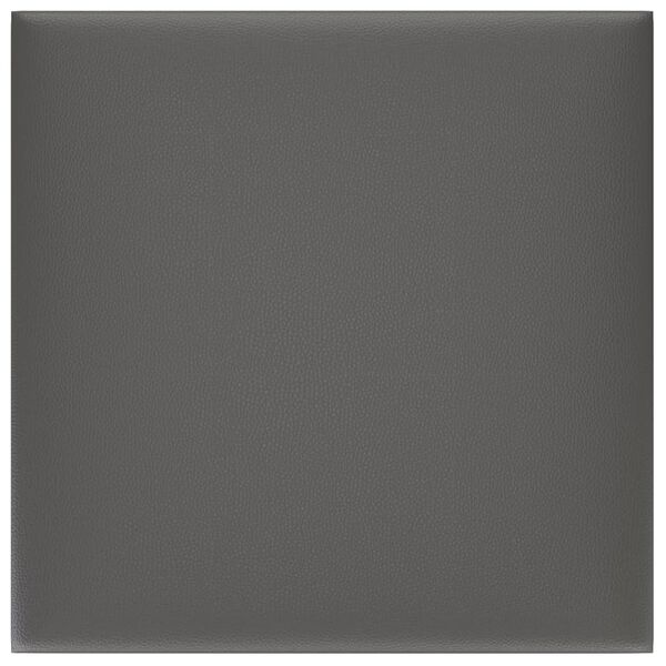 vidaXL Stenski paneli 12 kosov siv 30x30 cm umetno usnje 1,08 m&sup2;