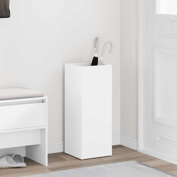 vidaXL Stojalo za dežnik Bela 25 x 24,5 x 64 cm Konstruiran les