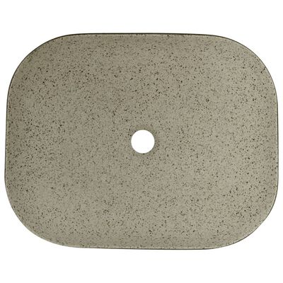 vidaXL Umivalnik siv in črn pravokoten 48x37,5x13,5 cm keramika