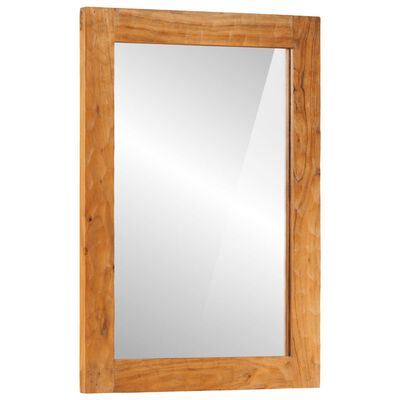 vidaXL Kopalniško ogledalo 50x70x2,5 cm trden akacijev les in steklo
