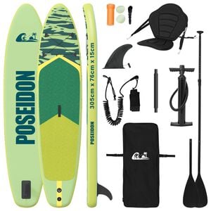 vidaXL SUP deska s sedežem 2-v-1 POSEIDON 305 x 76 x 15 cm Zelena za