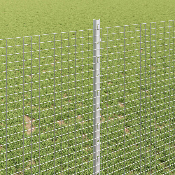 vidaXL Ograja s stebrom srebrna 1 x 25 m Jeklo