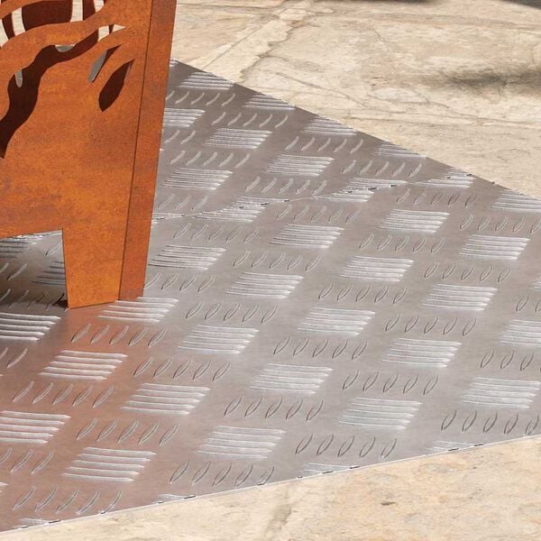 vidaXL Stopnice Pravokotna 2 pcs srebrna 100 x 50 cm Aluminij