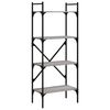 vidaXL Knjižna omara 4-nadstropna siva sonoma 56x31,5x138,5 cm in. les