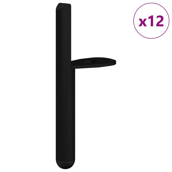 vidaXL Kosi pohi&scaron;tva 12 pcs Črna 66 x 36 x 160 mm elezo