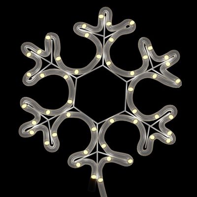 vidaXL Božična figura snežinka 48 toplo belih LED lučk 27x27 cm