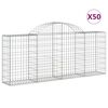 vidaXL Obokane gabion ko&scaron;are 50 kosov 200x30x80/100 cm cinkano železo