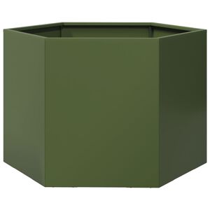 vidaXL Vrtno korito olivno zelena &scaron;estkotnik 69x60x45 cm jeklo