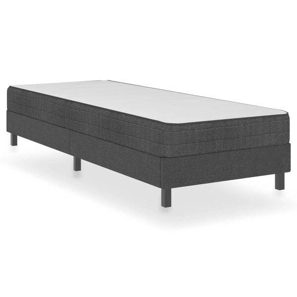 vidaXL Boxspring postelja temno siva iz blaga 100x200 cm