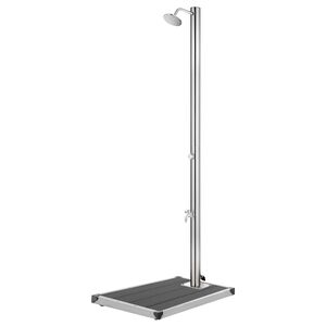 vidaXL Vrtni tu&scaron; s sivim podstavkom 220 cm nerjaveče jeklo