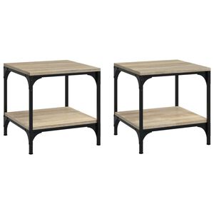 vidaXL Stranska mizica 2 kosa sonoma hrast 40x40x40 cm inženirski les