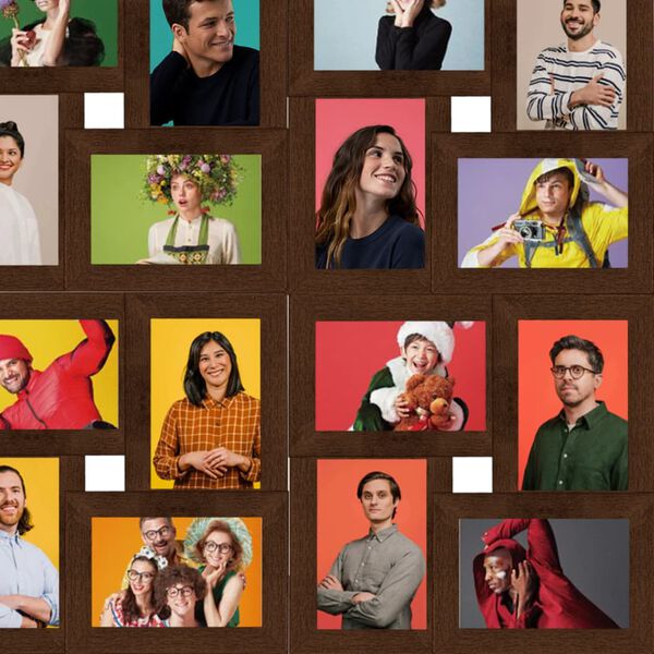 vidaXL Foto okvir za 24x(10x15 cm) fotografij temno rjav MDF