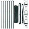 vidaXL Ograja s stebrom Zelena 1,2 x 10 m Jeklo in PVC
