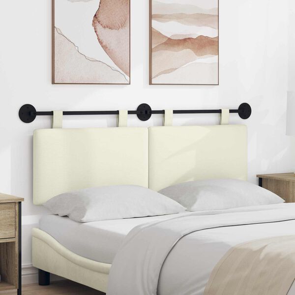 vidaXL Visoki naslon za glavo krema 150 x 55 x 5 cm Žametna tkanina