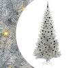 vidaXL Božično drevo med 300 LED z stojalom srebrna 240 cm PET