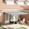 vidaXL Ročno zložljiva tenda z LED antracit in bela 400x300 cm