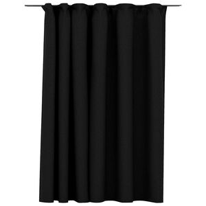 vidaXL Zatemnitvena zavesa z obe&scaron;ali videz platna antracitna 290x245cm