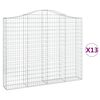 vidaXL Obokane gabion ko&scaron;are 13kosov 200x30x160/180cm pocinkano železo