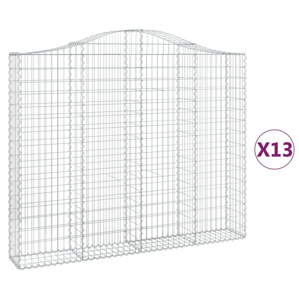 vidaXL Obokane gabion ko&scaron;are 13kosov 200x30x160/180cm pocinkano železo