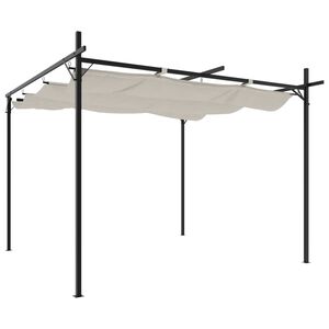 vidaXL Pergola s pomično streho krem 295x292x230 cm