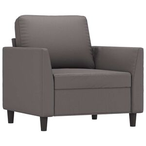 vidaXL Fotelj siv 60 cm umetno usnje