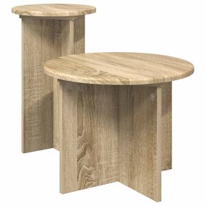 vidaXL Komplet stranskih mizic 2 kos Sonoma hrast &Oslash; 45 x 35 cm